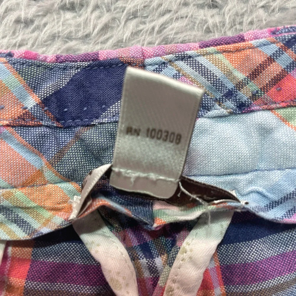 Peter Millar Mens 34 Multicolor Plaid Cotton Flat Front Golf Shorts RN 100308